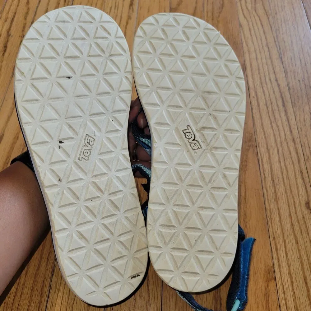 TEVA Original Universal Pyramid Blue Rubber Sole Sandals Women's US 10  hike